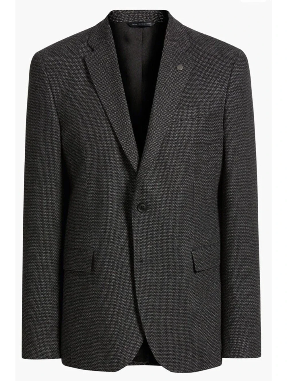 New All Saints Ross Slim Fit Wool Suit Jacket Charcoal Size 40 S